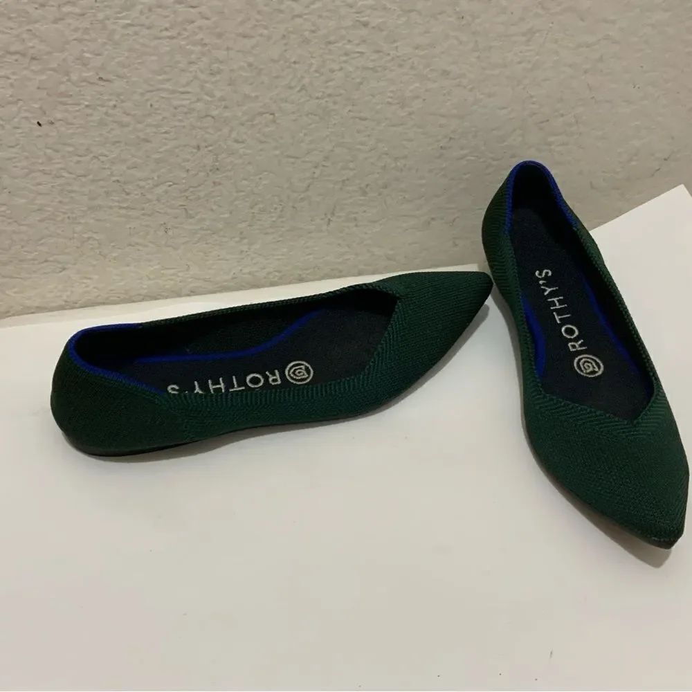COPY - Rothy’s The Point Flats in Emerald green size 6
